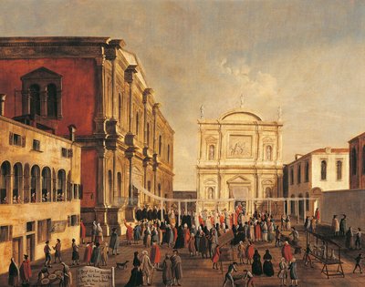 イタリア、ヴェネト州、ヴェネツィア、聖人の日のサンロッコ教会によるヴェネツィアのドージェとシニョリーア 作： Gabriele Bella