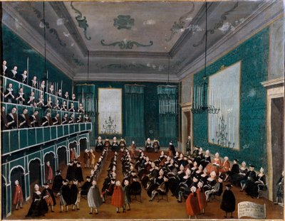 La cantata delle putte delli Ospitali アントニオ・ヴィヴァルディの時代にヴェネツィアの病院で集められた孤児たちが合唱団を構成していた。ガブリエル・ベッラ(1730-1799)による絵画 18世紀 ヴェネツィア・ケリーニ・スタンパリア宮殿 作： Gabriele Bella