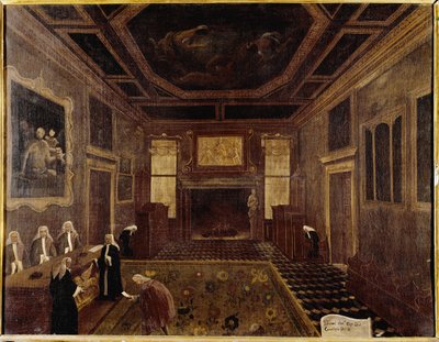 ドージェ宮の10人評議会の広間（ヴェネツィア、Sala dei Tre Capi del Consiglio dei Dieci） - ガブリエレ・ベッラ（約1730年～1799年）の絵画。ヴェネツィア、ケリーニ・スタンパリア財団 作： Gabriele Bella