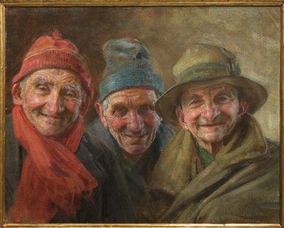 3人の友人1917年（キャンバスに油彩） 作： Gaetano Bellei