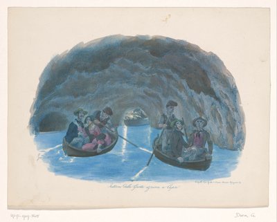 カプリ島の青の洞窟の手漕ぎボートのフィギュア Interno della Grotta azzurra a Capri (オブジェクトのタイトル) 作： Gaetano Dura
