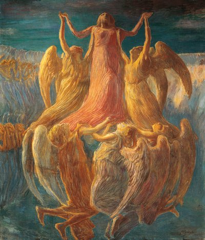 ガエタノ・プレヴィアーティ（1852-1920）の「アサンプション」。 作： Gaetano Previati