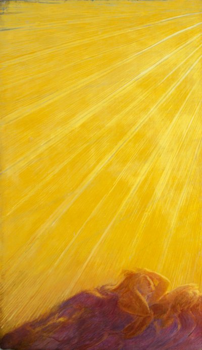 ガエタノ・プレヴィアティ（1852-1920）作 天使の落下 左側の詳細 作： Gaetano Previati