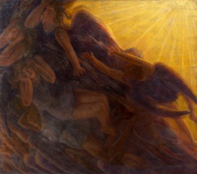 天使の堕落、トリプティク 作： Gaetano Previati