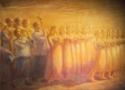 処女の葬儀 作： Gaetano Previati