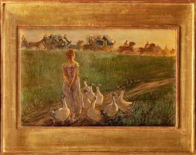 グース・キーパー（油彩・キャンバス） 作： Gaetano Previati
