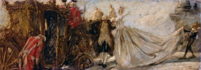 ガエターノプレヴィアーティ作の教会を去る 作： Gaetano Previati