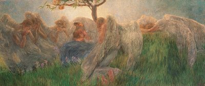 マタニティ、1890-1891。 作： Gaetano Previati