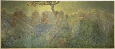 出産、1891 作： Gaetano Previati