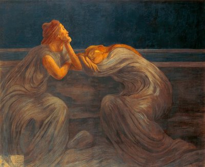 ノクターン、1908年、ガエターノプレヴィアーティ（1852年〜1920年）。 作： Gaetano Previati