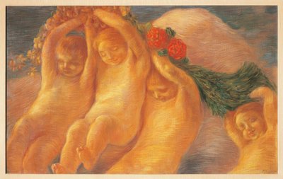 リース付きプッティ、1906〜1908年 作： Gaetano Previati