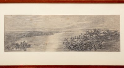 コモ湖の枝（紙に鉛筆） 作： Gaetano Previati