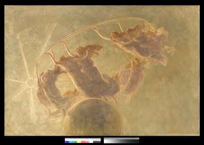 1889年のダンス（キャンバスに油彩とテンペラ） 作： Gaetano Previati
