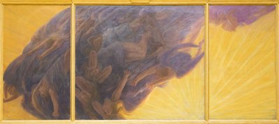 天使の堕落、c。 1913年、ガエターノ・プレビアティ（キャンバスに油彩） 作： Gaetano Previati