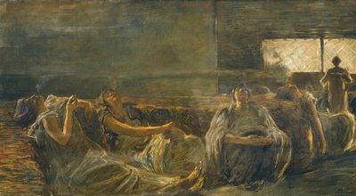 アヘンの喫煙者、ガエターノプレヴィアーティ（1852〜1920）。 作： Gaetano Previati