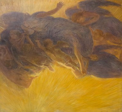 光の創造、c。 1913年、ガエターノ・プレビアティ（キャンバスに油彩） 作： Gaetano Previati