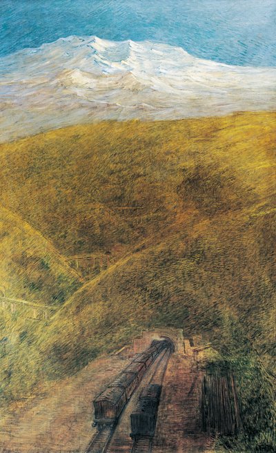 アルプスのトンネル 作： Gaetano Previati