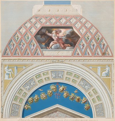 ベゼルと神のあるアーチ型のフィールドは、光と闇を分けています。 1774？ 作： Gaetano Savorelli