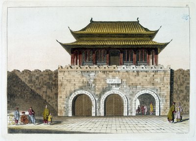 北京の皇居（紫禁城）の門-フェラリオ編「古代と現代の衣装」より。ミラノ 作： Gaetano Zancon