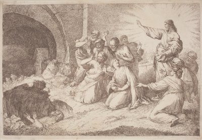 ラザロの復活 作： Gaetano Zompini, after Giovanni Benedetto Castiglione