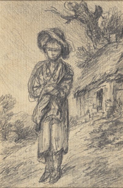 コテージのそばに立つ少年 作： Gainsborough Dupont