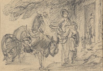 Figures and horses near a doorway   1443206   ja       japanese Successfully Translated  Original: Portrait of Saint Thomas Aquinas (Thomas Aquinas or Tommaso dAquino) (1228 - 1274), Italian theologian and philosopher Engraving Private Collection Translat: 作： Gainsborough Dupont