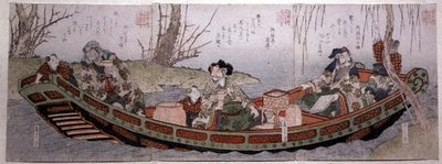 仙台グループのトリプティク。蜀の国の三英傑 1818～30年頃（木版画） 作： Gakutei Harunobu
