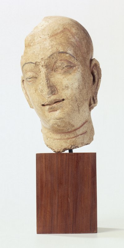 僧侶、クシャン王朝、西暦100〜400年（漆喰） 作： Gandhara School