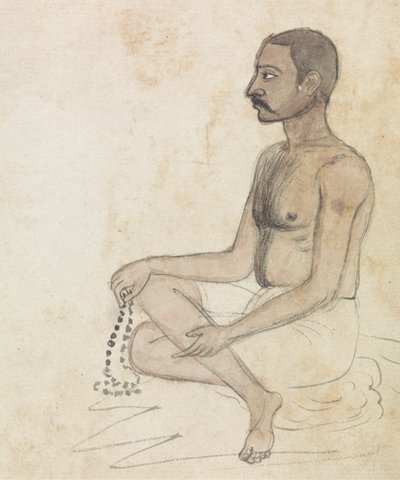 数珠を持つ男 作： Gangaram Chintaman Tambat