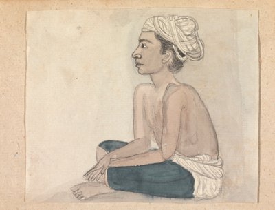 足に青い布を巻いた男 作： Gangaram Chintaman Tambat