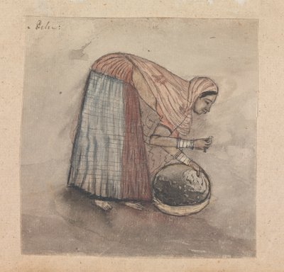 かごをかがめる女性 作： Gangaram Chintaman Tambat