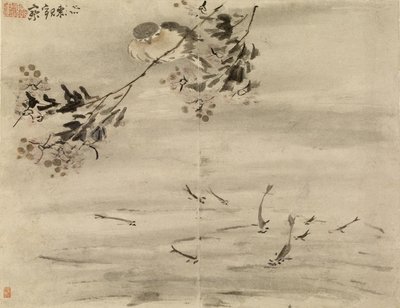 魚を見つめる鳥 作： 高七平