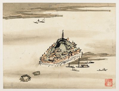 指画、全10枚の画帖より 作： 高七平