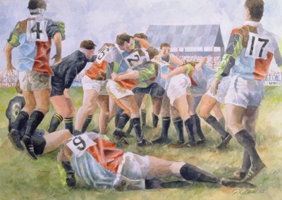 ラグビーの試合：道化師vハチ、1992（トイレ） 作： Gareth Lloyd Ball