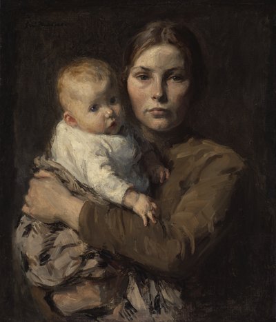 母と子、1906年頃 作： Julius Garibaldi Melchers