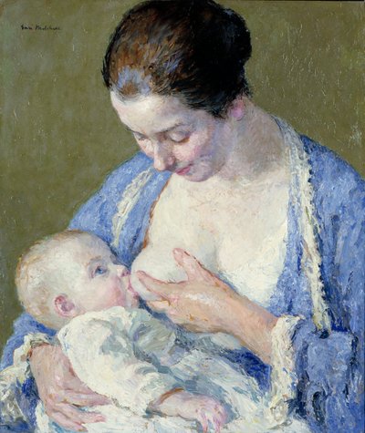 母と子、カリフォルニア州。 1920年。 作： Gari Melchers