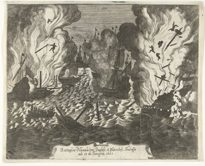 ローストフトの戦い、1665 1665 年 6 月 13 日のイングランドとオランダの継承者間の海戦 (オブジェクトのタイトル) 作： Gaspar Bouttats (attributed to)