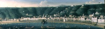 カステルデローヴォとキアイア郊外の海からのナポリの眺め、1731年 作： Gaspar Butler