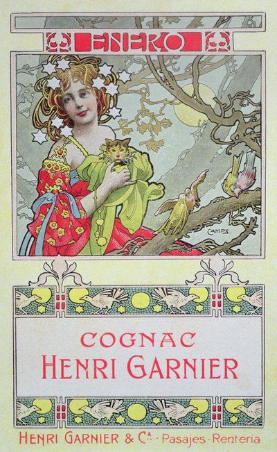 1 月、Henri Garnier & Co. のカレンダーより 作： Gaspar Camps Junyent