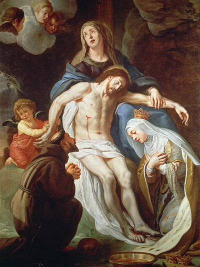 アッシジの聖フランシス（c.1181-1226）とハンガリーの聖エリザベス（1207-31）とのピエタ 作： Gaspar De Crayer
