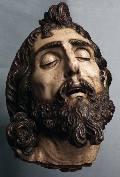 洗礼者ヨハネの頭（塗装木材） 作： Gaspar Nunez Delgado