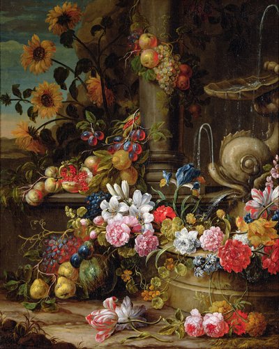 果物と花の静物 作： Gaspar Pieter II Verbruggen