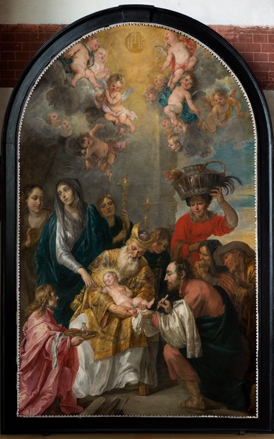 教区教会 (Parochiekerk Sint-Andries)。 インテリア。 ペインティング。 割礼。 作： Gaspar De Crayer