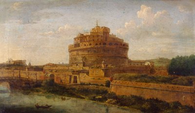 ローマのサンタンジェロ城、ガスパール・ファン・ウィッテル派の無名の画家、イタリア 作： Gaspar van Wittel