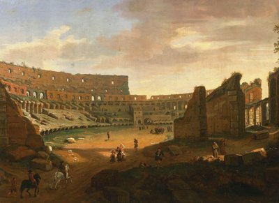 ガスパル・ファン・ウィッテル（1652年または1653年～1736年）作「コロッセオの内部」 油彩・キャンバス 詳細 作： Gaspar van Wittel