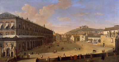 ガスパル・ファン・ウィッテル作「ナポリの宮殿広場」（1652年または1653年～1736年） 作： Gaspar van Wittel
