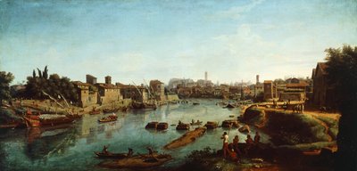 ガスパル・ファン・ウィッテル作「テベレ川の眺め」（1652年頃～1736年頃） 作： Gaspar van Wittel