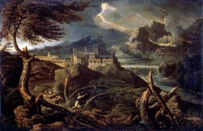雷のある風景、1660年代 作： Gaspard Dughet