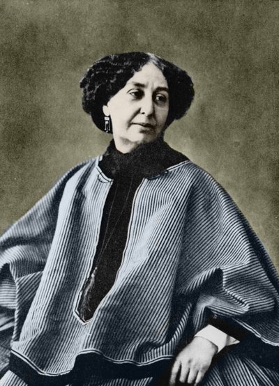 ジョルジュ・サンド（Aurore Dupin, Baronne Dudevant）（1804-1876）フランスの作家、1865年頃にナダールが撮影した写真。 作： Gaspard Felix Tournachon Nadar