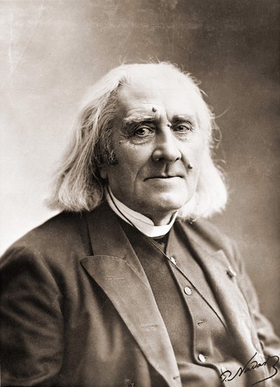 ナダールによるフランツ・リストの肖像。19世紀の写真。 作： Gaspard Felix Tournachon Nadar